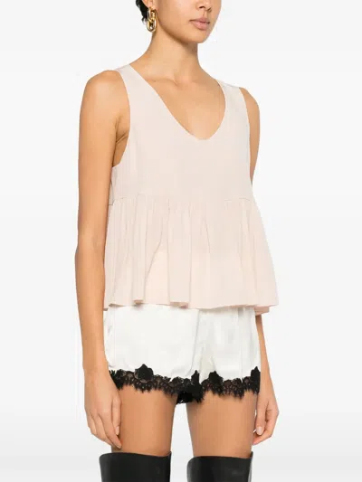 Chloé Peplum-hem Top In Neutral