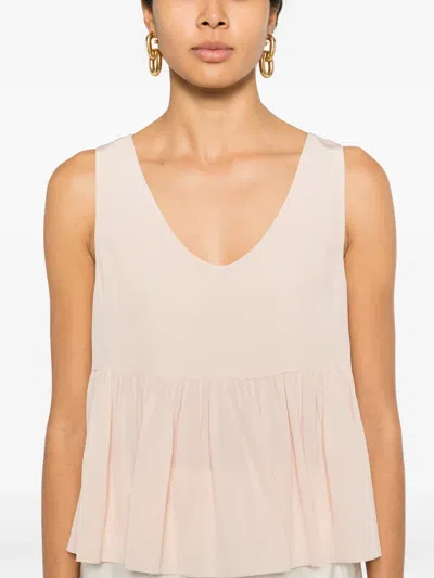 Chloé Peplum-hem Top In Neutral