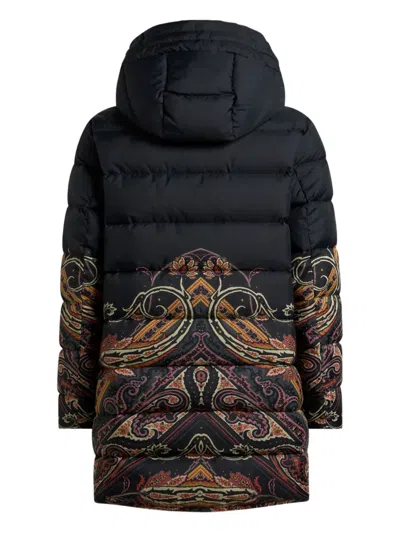 Etro Zip-up Coat In Black