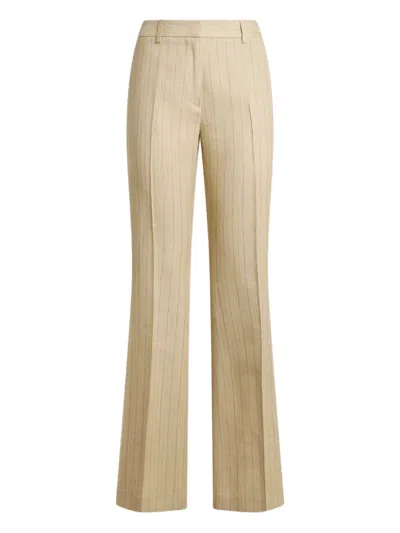 Etro Striped Bootcut Trousers In Neutral