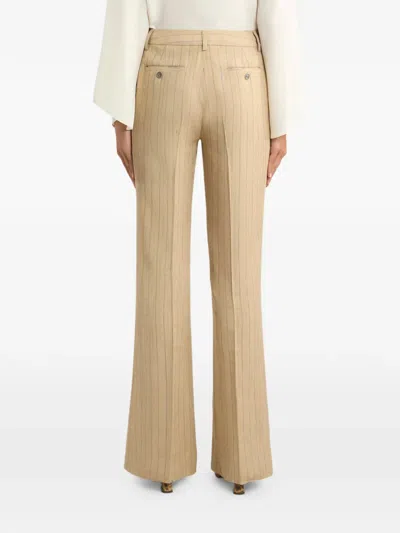 Etro Striped Bootcut Trousers In Neutral