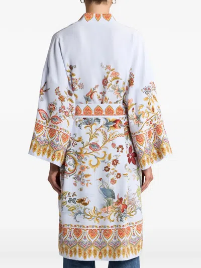 Etro Flora Fauna-print Silk Robe In Multi