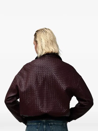 Poche Paris Woven Jacket In Brown