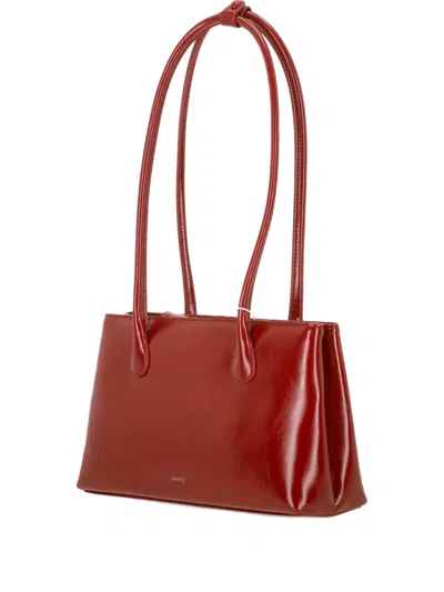 Stand Oil Square Low Structured Shoulder Bag In Red