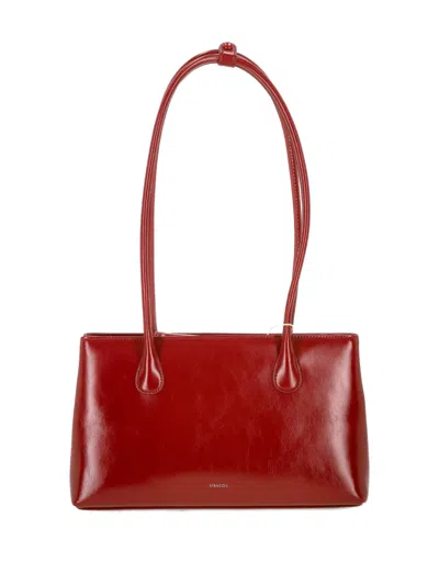 Stand Oil Square Low Structured Shoulder Bag In Red