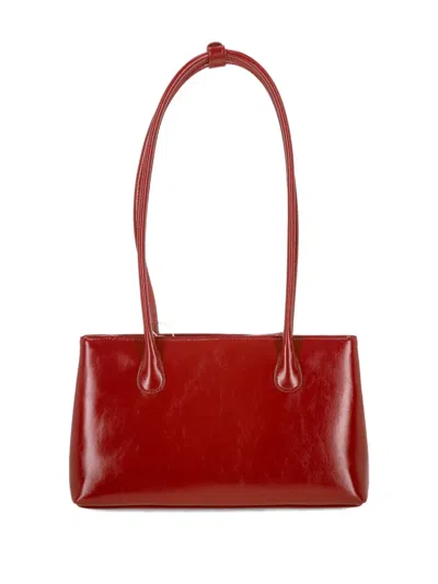 Stand Oil Square Low Structured Shoulder Bag In Red