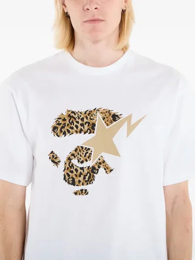 A Bathing Ape Wild Leopard Ape Face Sta T-shirt In White