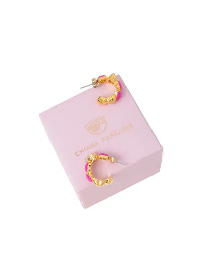 Chiara Ferragni Heart-stone Earrings In Gold
