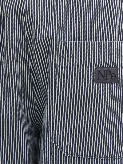 Aries Striped Patch Shorts In Blue