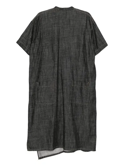 Y's Buttoned Short-sleeve Dress In Black
