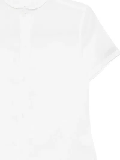 Y's Rounded-collar Cotton Shirt In White