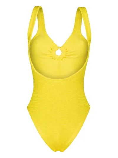 Paramidonna Romana Textured Ring Swimsuit In Yellow