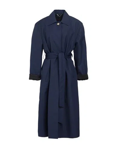 Magda Butrym Woman Overcoat & Trench Coat Navy Size 6 Cotton In Blue
