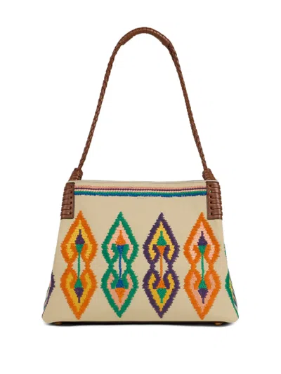 Etro Medium Canvas Libra Shoulder Bag In Neutral