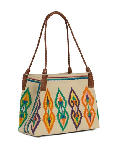 Etro Medium Canvas Libra Shoulder Bag In Neutral