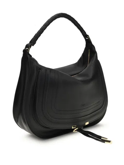 Chloé Chloe Marcie Slouch Leather Hobo Bag In Black