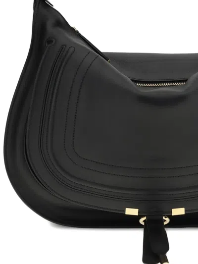 Chloé Chloe Marcie Slouch Leather Hobo Bag In Black