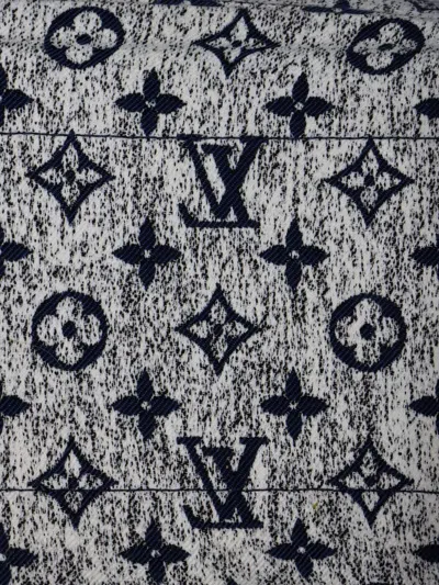 Pre-owned Louis Vuitton Onthego Tote Monogram Jacquard Denim Mm Shoulder Bag In Blue