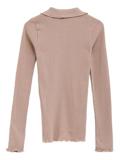 Baserange Iso Ribbed Button Shirt In Neutral