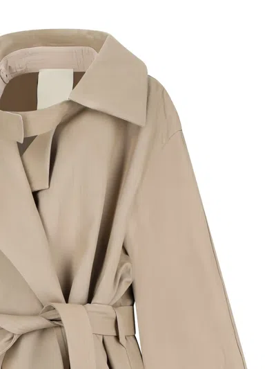 Di Stavnitser Belted Trench Coat In Neutral