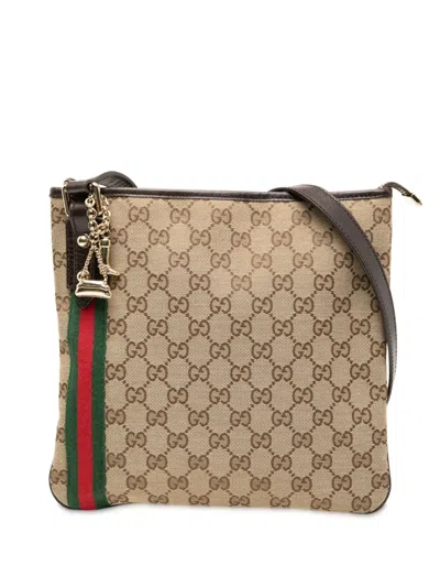 Pre-owned Gucci 2000-2015 Gg Canvas Jolicoeur Crossbody Bag In Brown