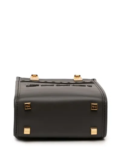 Pre-owned Fendi 2010-2025 Mini Sunshine Shopper Tote Satchel In Black