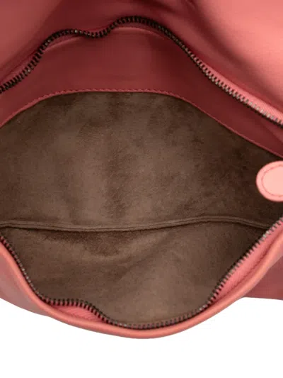 Pre-owned Bottega Veneta 2010 Nappa Intrecciato Embroidered Fold Over Crossbody Bag In Pink