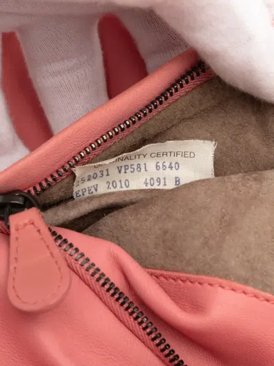 Pre-owned Bottega Veneta 2010 Nappa Intrecciato Embroidered Fold Over Crossbody Bag In Pink