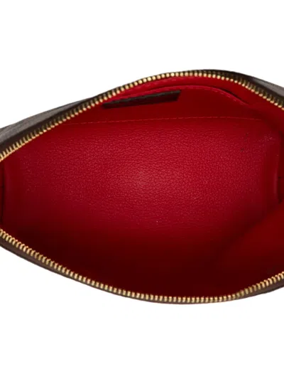 Pre-owned Louis Vuitton 2021-2025 Damier Ebene Cosmetic Pm Pouch In Brown