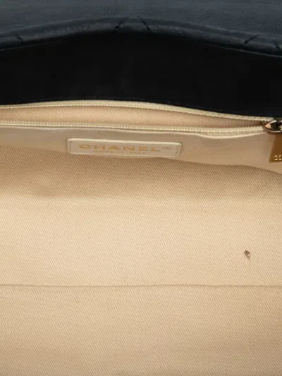 Pre-owned Chanel 2011 Large Quilted Iridescent Calfskin Chic Quilt Accordion Flap Shoulder Bag In Black