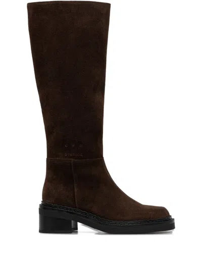 Copenhagen Suede Knee-high Boots In Brown