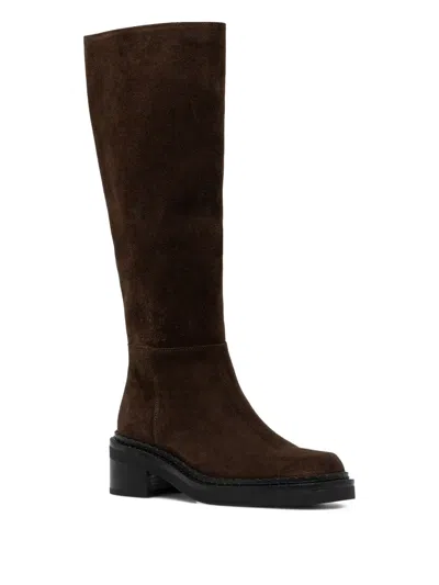 Copenhagen Suede Knee-high Boots In Brown