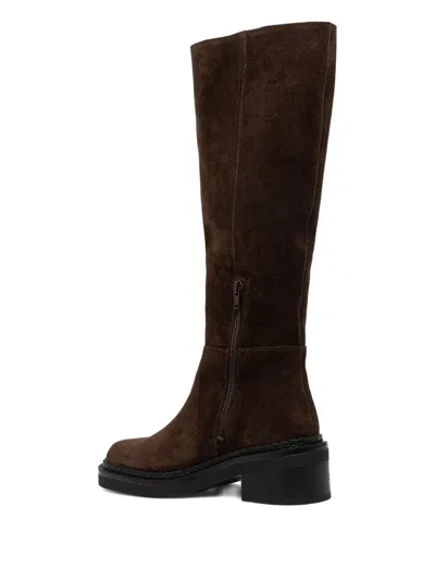 Copenhagen Suede Knee-high Boots In Brown
