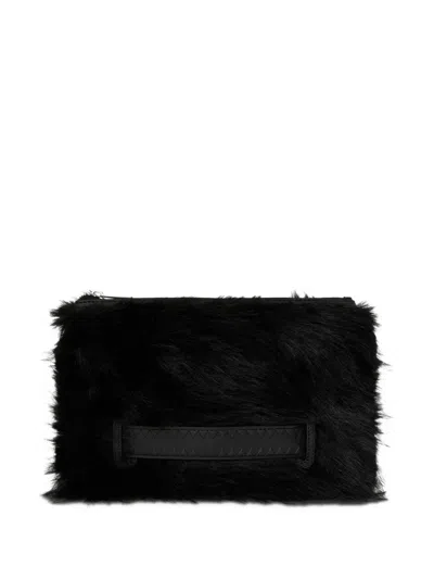 Sprayground Cray Faux-fur Clutch Bag In Black