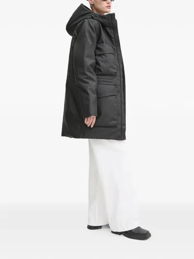 Rains Askim Hooded Coat In Black