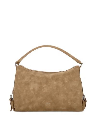 Stand Oil Mushy Zip Shoulder Bag In Brown