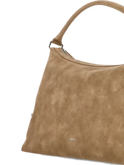 Stand Oil Mushy Zip Shoulder Bag In Brown