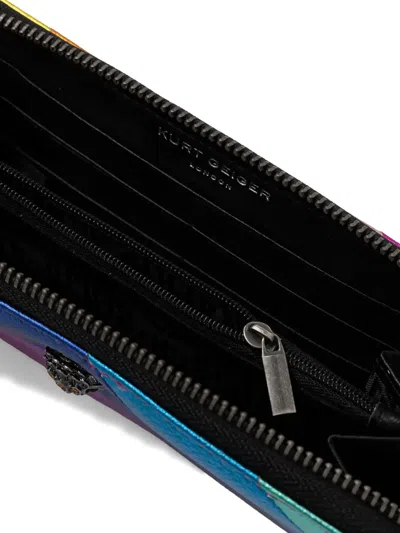 Kurt Geiger Metallic Chevron Zip Wallet In Multi