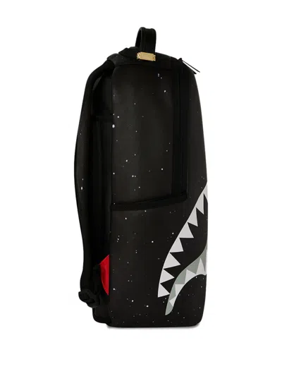 Sprayground Deep Space Drip Shark Checkerboard Backpack In Black