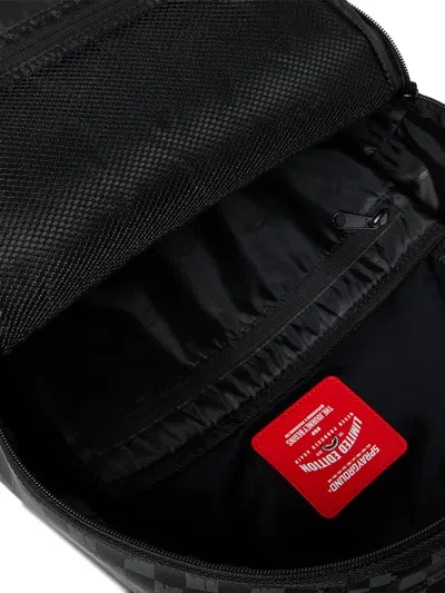 Sprayground Deep Space Drip Shark Checkerboard Backpack In Black