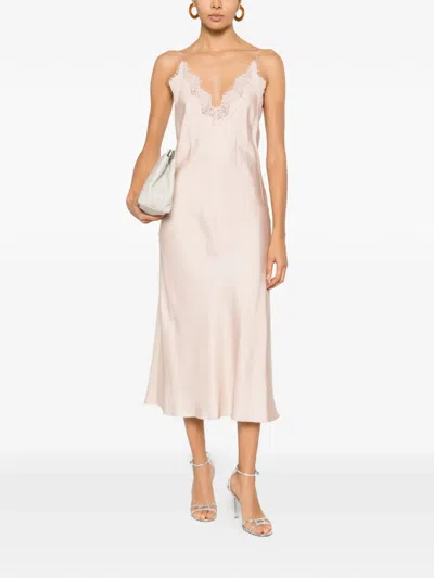 Rohe Lace-detail Midi Dress In Pink