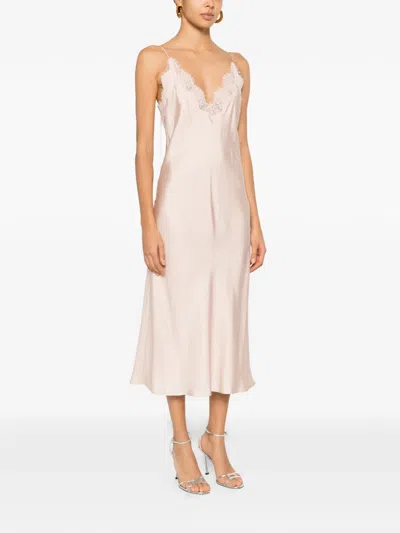 Rohe Lace-detail Midi Dress In Pink