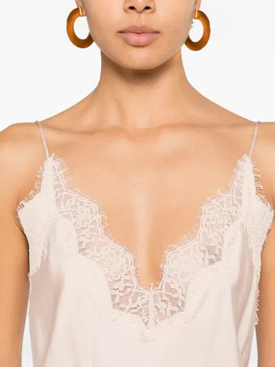 Rohe Lace-detail Midi Dress In Pink