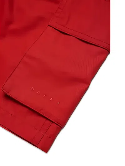Marni Belt-loop Pocket Shorts In Red