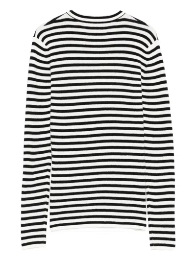 Lisa Yang Vivian Striped Cotton And Cashmere Top In White