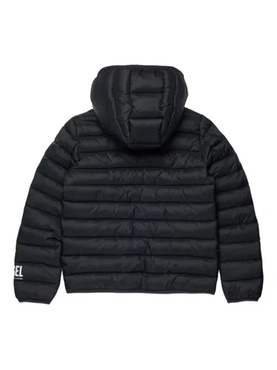 Diesel Kids Jstony Padded Hooded Jacket In Black