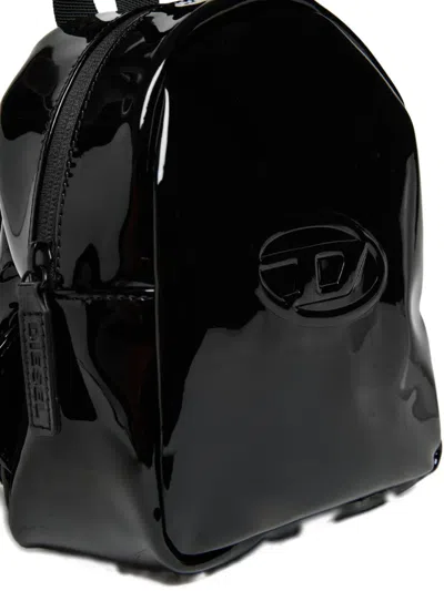 Diesel Debossed-logo Backpack In Black