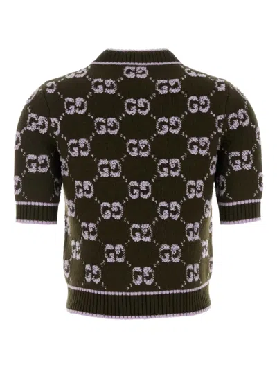 Gucci Wool Sweater Featuring Embroidered Design In Green
