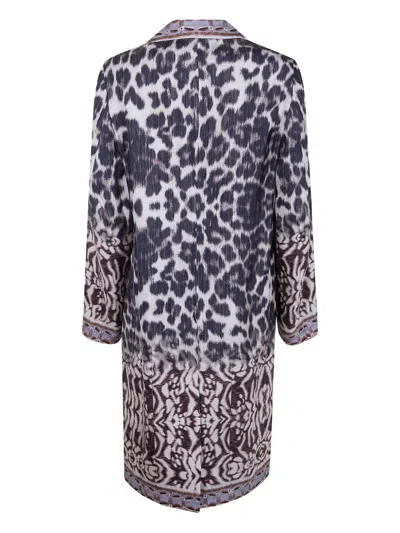 Pierre-louis Mascia Patterned Silk Coat In Gray