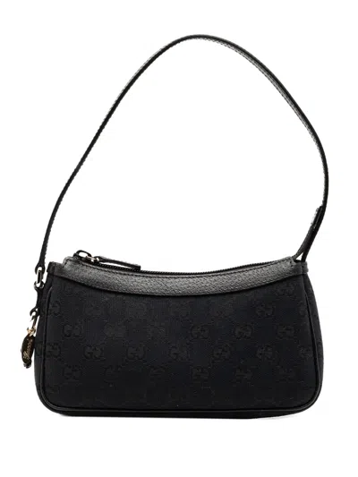 Pre-owned Gucci 2000-2015 Gg Canvas Shoulder Bag In Black